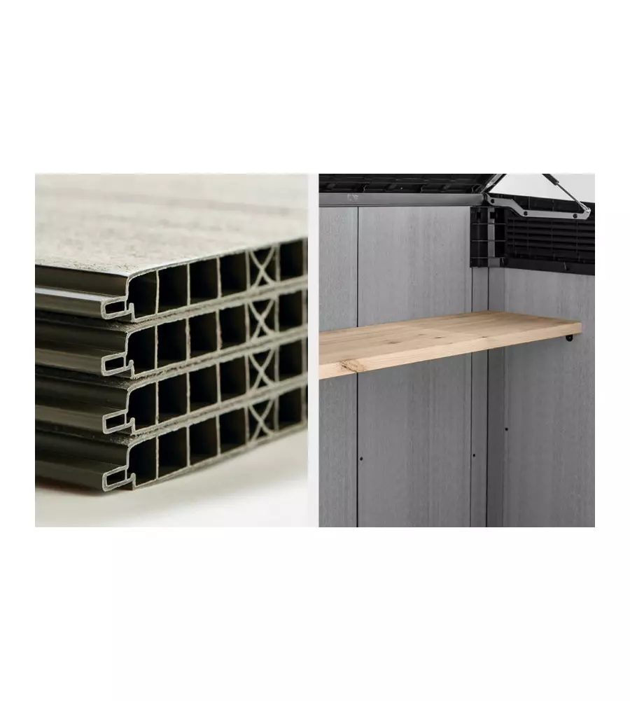 KETER - PORTA ATTREZZI MULTIUSO IN RESINA "GRANDE STORE" - 2020 LT 190.5x109.3x132.5 CM GRIGIO